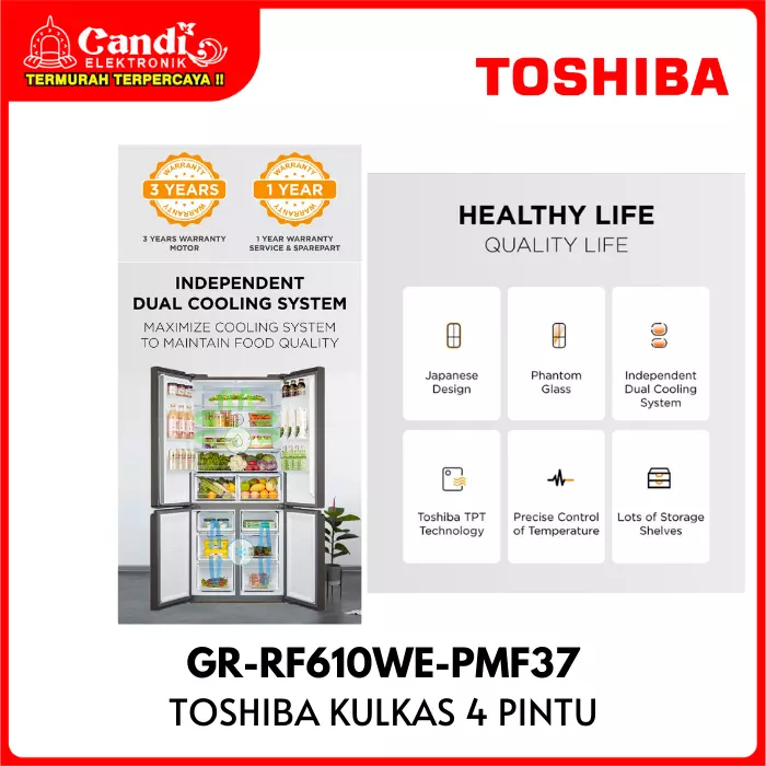 KULKAS MULTI DOOR TOSHIBA